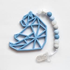 Geometric Bear Teething Clip