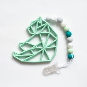 Geometric Bear Teething Clip