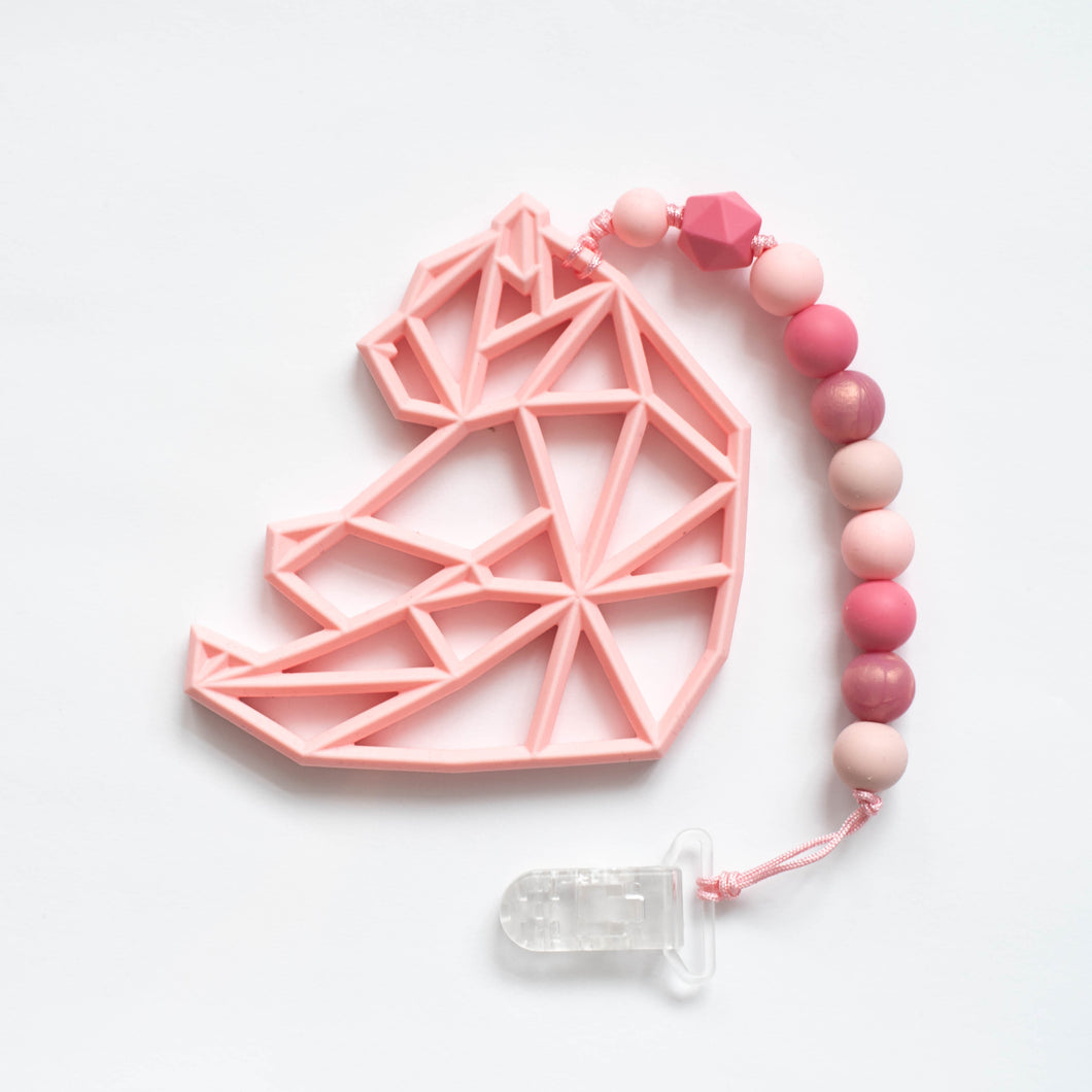 Geometric Bear Teething Clip