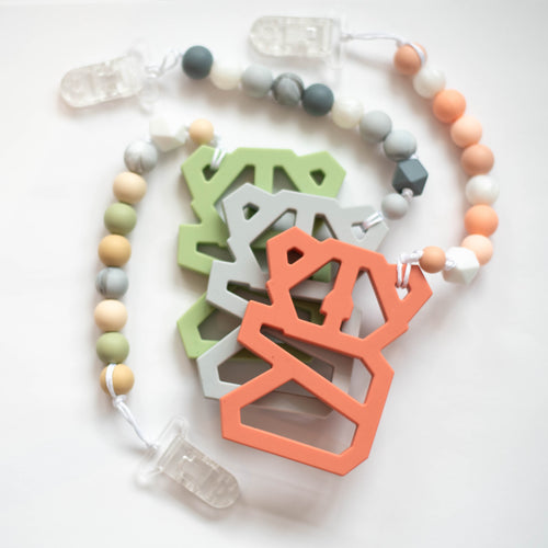 Geometric Koala Bear Teething Clip