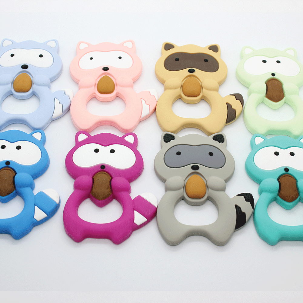 Raccoon Silicone Teething Pendant©
